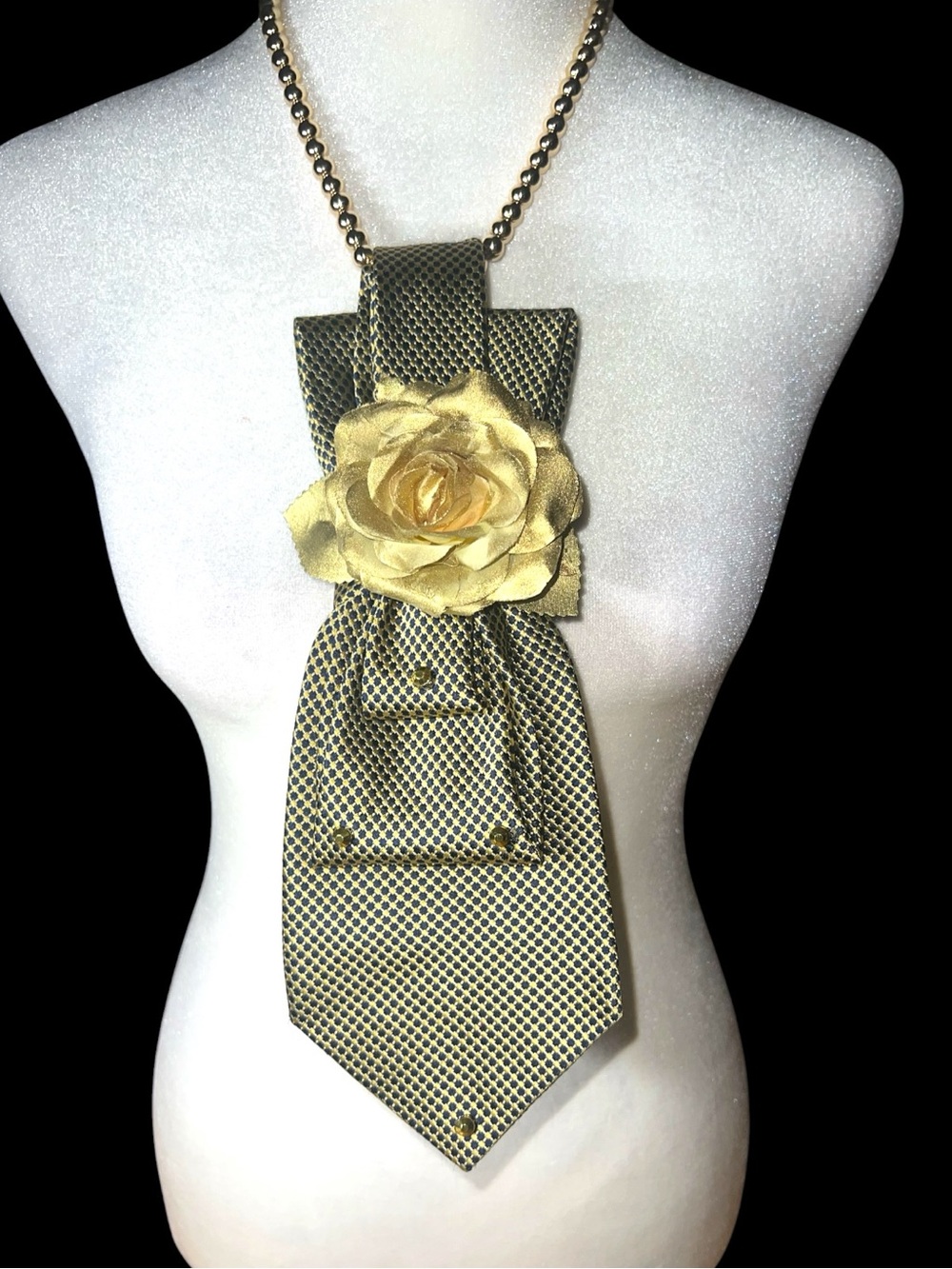 Gold Floral Statement necktie Necklace  for Women